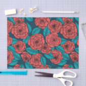 Papier Mousseline Papier de tissu de roses rouges (Artisanat)