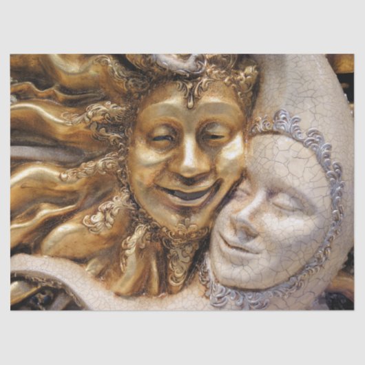 Papier Mousseline papier de tissu de soleil et de lune (Recto)