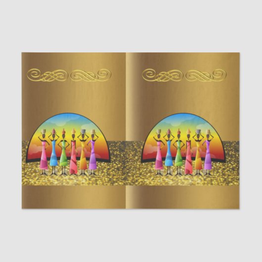 Papier Mousseline Papier de tissu décoratif Africain (Recto)