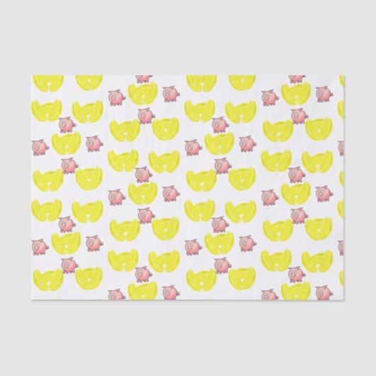 Papier Mousseline Papier de tissu décoratif Cochon (Recto)