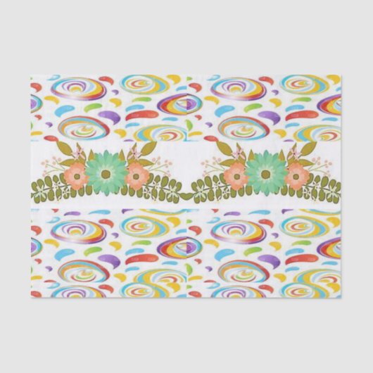 Papier Mousseline Papier de tissu décoratif Floral (Recto)