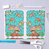 Papier Mousseline Papier de tissu décoratif Pluie Chats et Chiens (Artisanat)