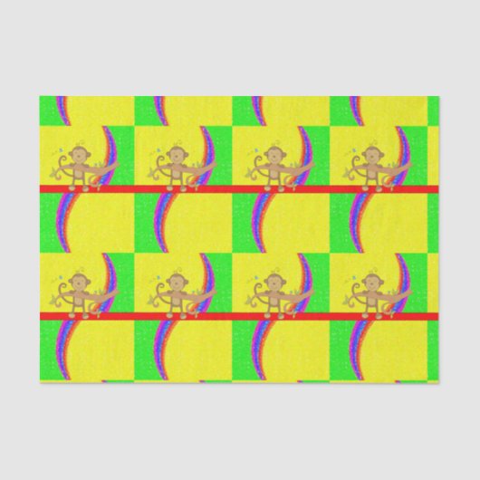 Papier Mousseline Papier de tissu décoratif Singe (Recto)