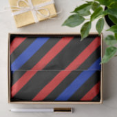 Papier Mousseline Papier de tissu Diagonal Rouge, noir et bleu (Cadeau)