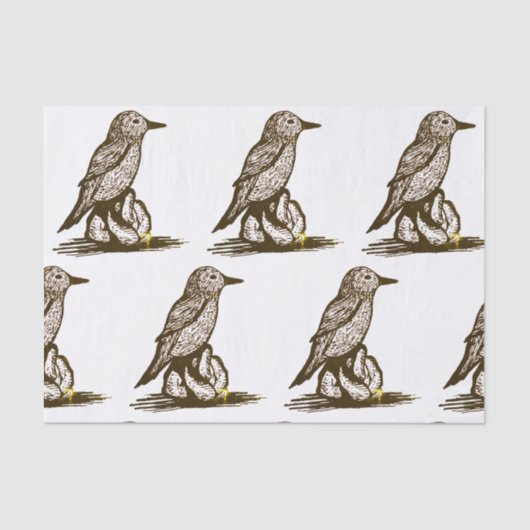 Papier Mousseline Papier de tissu d'oiseaux pour découpage (Recto)