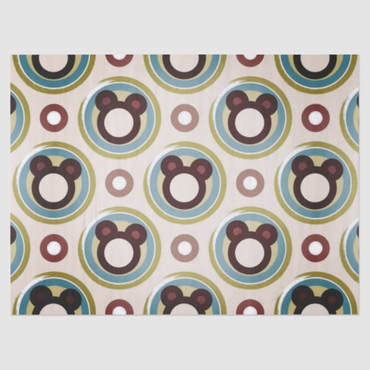 Papier Mousseline papier de tissu d'ours heureux (Recto)