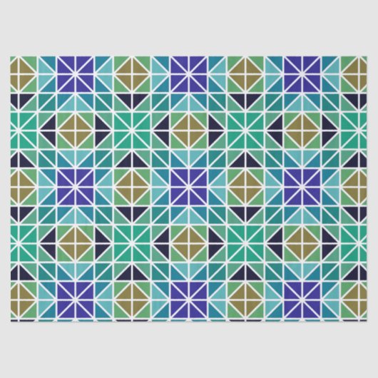 Papier Mousseline papier de tissu en mosaïque triangles (Recto)