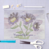 Papier Mousseline Papier de tissu Extraordinaire grandes fleurs viol (Artisanat)