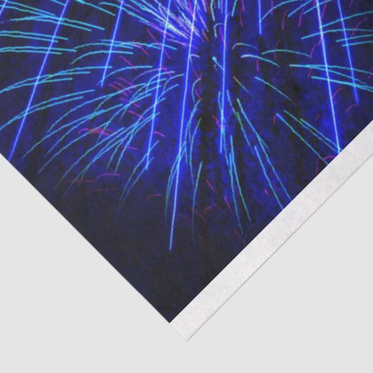 Papier Mousseline papier de tissu feu bleu (Détail)