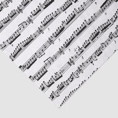 Papier Mousseline papier de tissu feuille de notes de musique noir e (Détail)