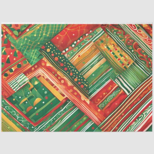 Papier Mousseline papier de tissu fiesta patchwork (Recto)