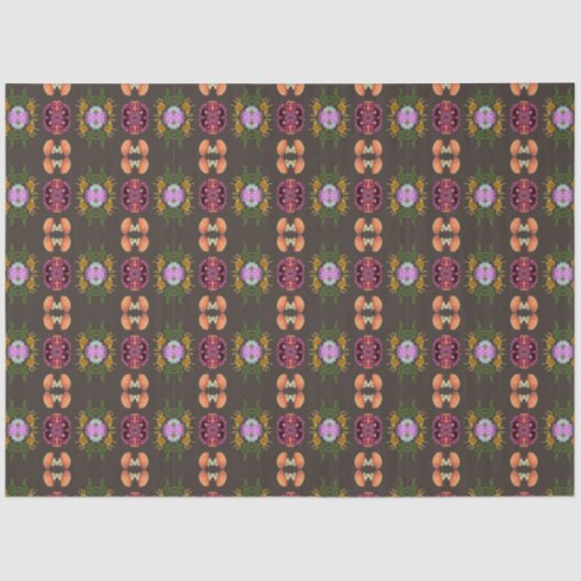 Papier Mousseline papier de tissu floral halloween (Recto)