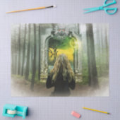 Papier Mousseline papier de tissu forestier enchanté (Artisanat)