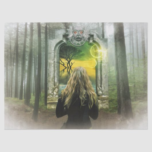 Papier Mousseline papier de tissu forestier enchanté (Recto)