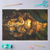 Papier Mousseline papier de tissu ganesha doré (Artisanat)