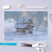 Papier Mousseline papier de tissu maison de noël (Artisanat)