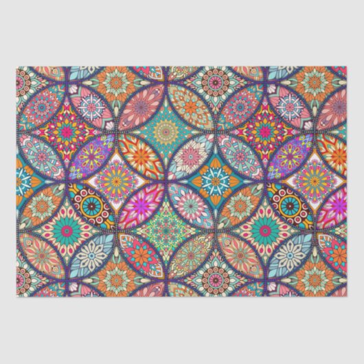 Papier Mousseline Papier de tissu mandala (Recto)