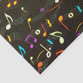 Papier Mousseline papier de tissu notes musicales (Détail)