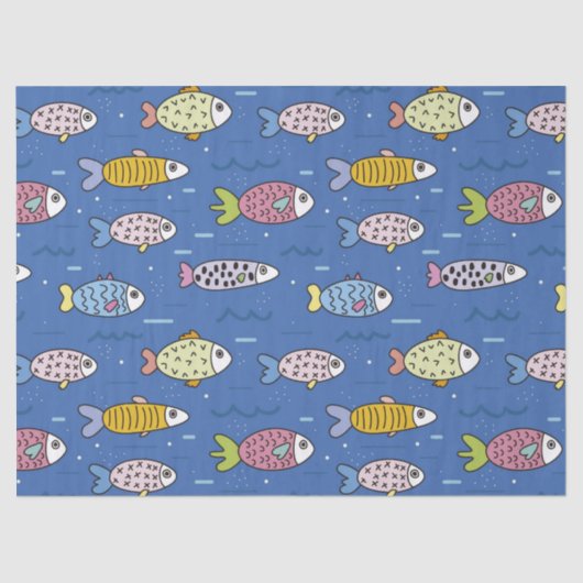 Papier Mousseline papier de tissu océanique (Recto)