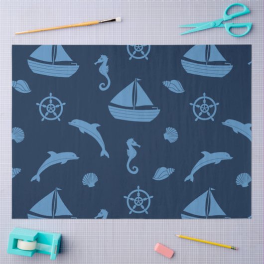 Papier Mousseline papier de tissu océanique (Artisanat)