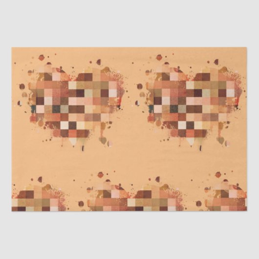 Papier Mousseline Papier de tissu One World Heart (Recto)