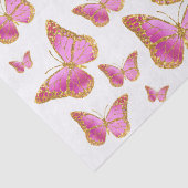 Papier Mousseline papier de tissu papillon rose (Détail)