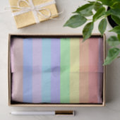 Papier Mousseline Papier de tissu Pastel Rainbow Stripes (Cadeau)