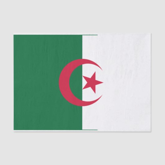 Papier Mousseline Papier de tissu patriotique avec drapeau d'Algérie (Recto)