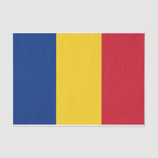 Papier Mousseline Papier de tissu patriotique avec drapeau de Rouman (Recto)
