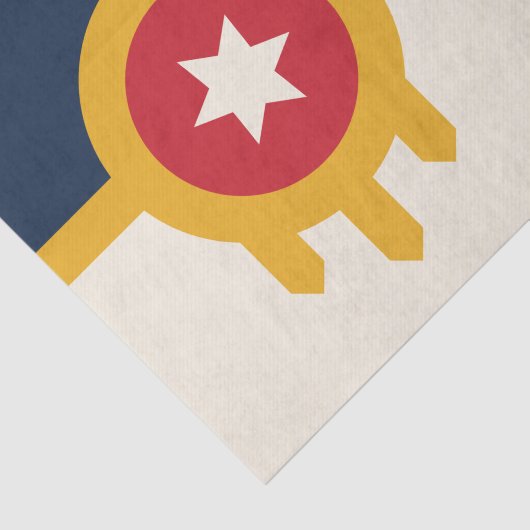 Papier Mousseline Papier de tissu patriotique avec drapeau de Tulsa, (Détail)