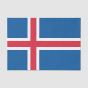Papier Mousseline Papier de tissu patriotique avec drapeau d'Islande