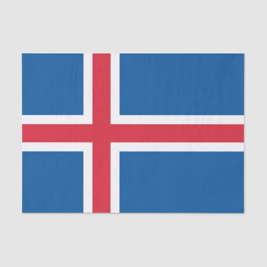 Papier Mousseline Papier de tissu patriotique avec drapeau d'Islande (Recto)