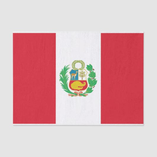 Papier Mousseline Papier de tissu patriotique avec drapeau du Pérou (Recto)