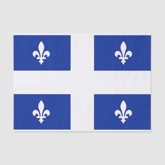 Papier Mousseline Papier de tissu patriotique avec drapeau du Québec (Recto)