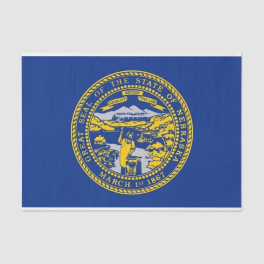 Papier Mousseline Papier de tissu patriotique avec drapeau Nebraska, (Recto)