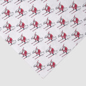 Papier Mousseline Papier de tissu père Noël Skiing (Détail)