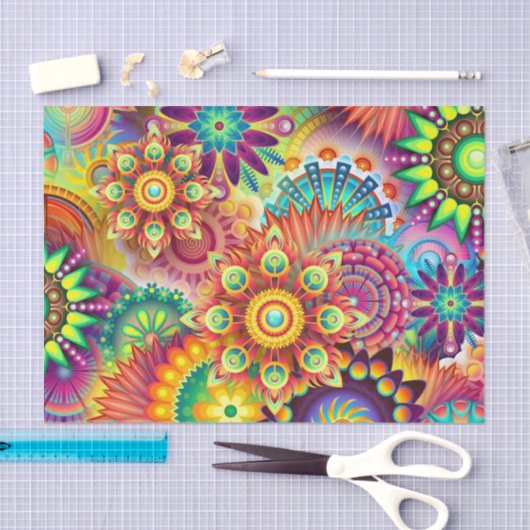 Papier Mousseline Papier de tissu personnalisé coloré (décopauge) (Artisanat)