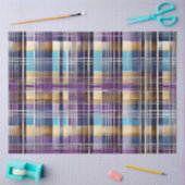 Papier Mousseline Papier de tissu plaid abstrait (Artisanat)