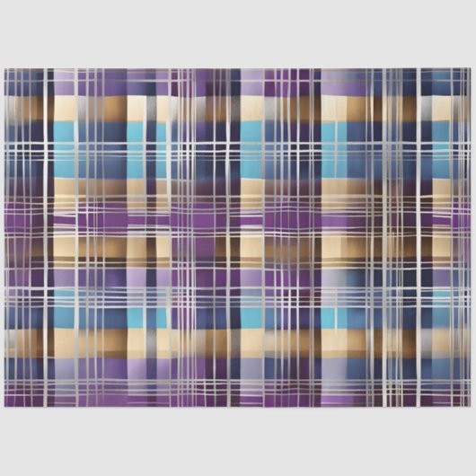 Papier Mousseline Papier de tissu plaid abstrait (Recto)