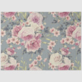 Papier Mousseline papier de tissu rose roses (Recto)