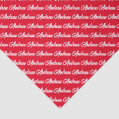 Papier Mousseline Papier de tissu rouge personnalisé avec nom person (Détail)