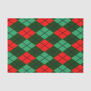 Papier Mousseline Papier de tissu rouge vert tartan