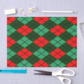 Papier Mousseline Papier de tissu rouge vert tartan (Artisanat)