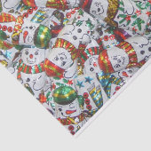 Papier Mousseline Papier de tissu Sweet Snowmen (Détail)
