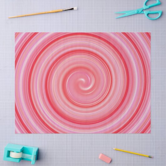 Papier Mousseline papier de tissu tourbillon rose (Artisanat)