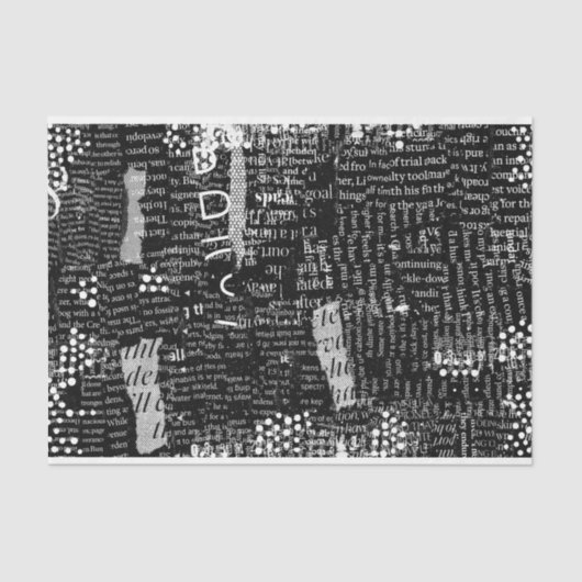 Papier Mousseline Papier de tissu typographique pour découpage ou co (Recto)