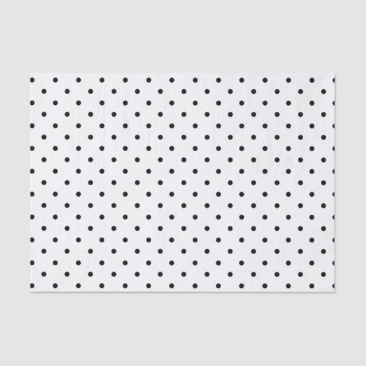 Papier Mousseline Papier de tissu White with Black Dots (Recto)