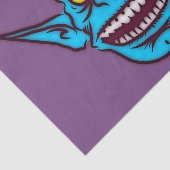 Papier Mousseline papier de tissu zombie troll bleu (Détail)