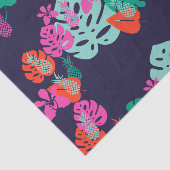 Papier Mousseline Papier de tissus à ananas bleu (Détail)