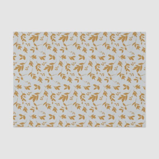 Papier Mousseline Papier de tissus à feuillage jaune (Recto)